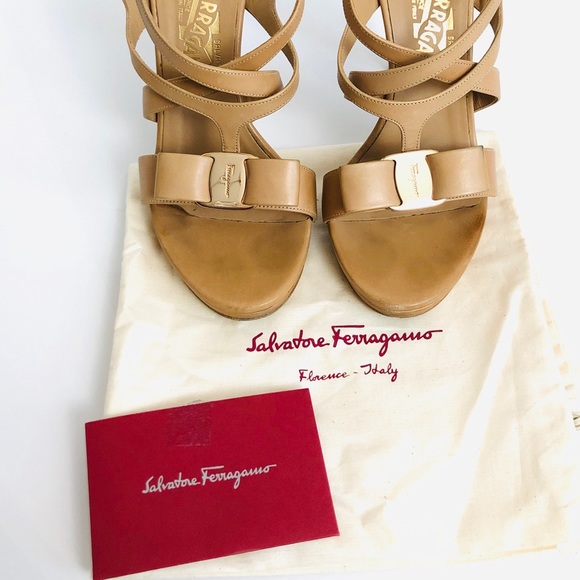 Salvatore Ferragamo Nude Strappy High Heels 8 - Picture 3 of 8